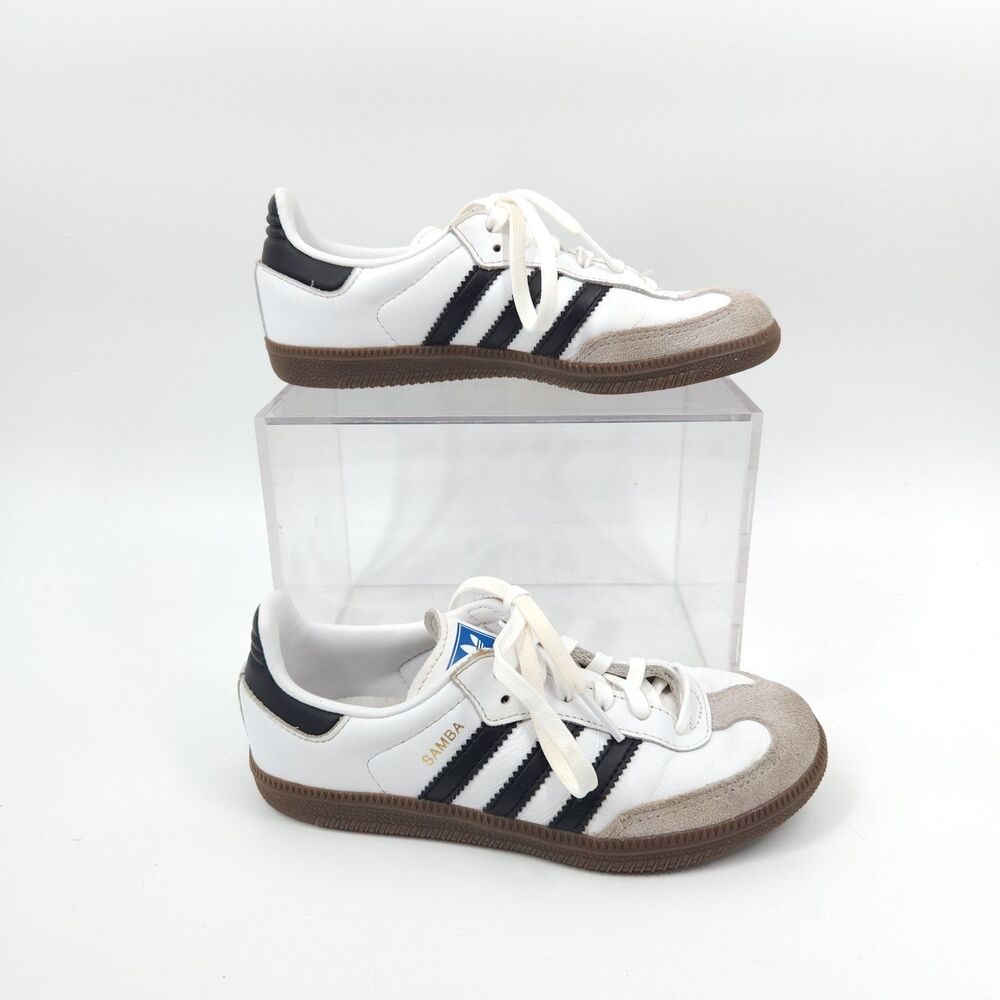 adidas Samba OG Shoes Kids Size 13K White Black Gray Leather IE3677